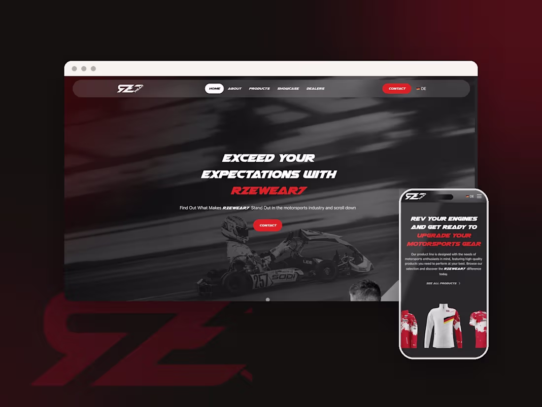 Cover image for Motorsports Gear Brand Website |