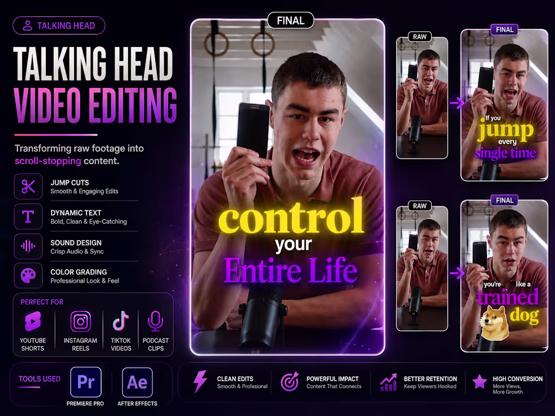 Cover image for Transforming raw talking-head footage into