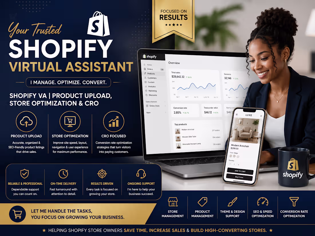 Cover image for Shopify Virtual Assistant | Store Optimization & CRO