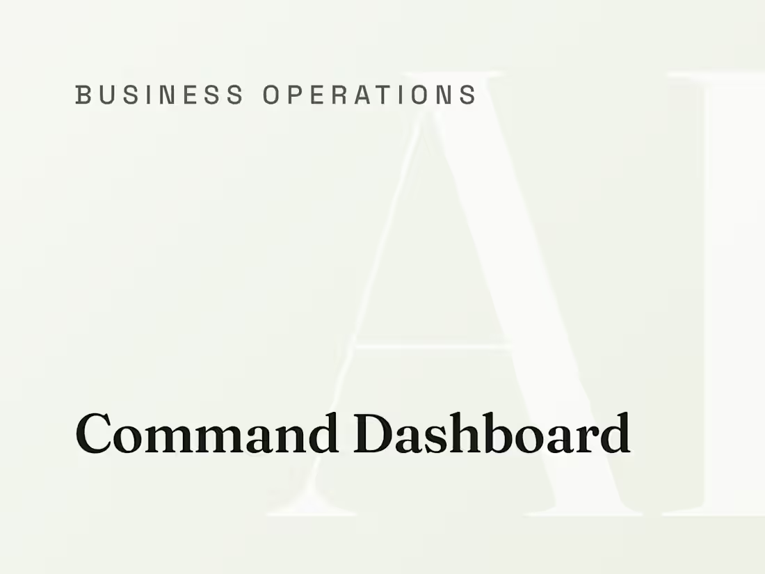 Cover image for Notion Command Dashboard: Your Business in One View