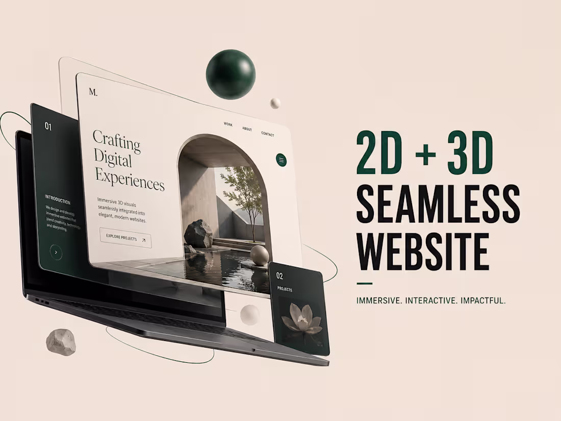 Cover image for Creative interactive website with 2D/3D animations
