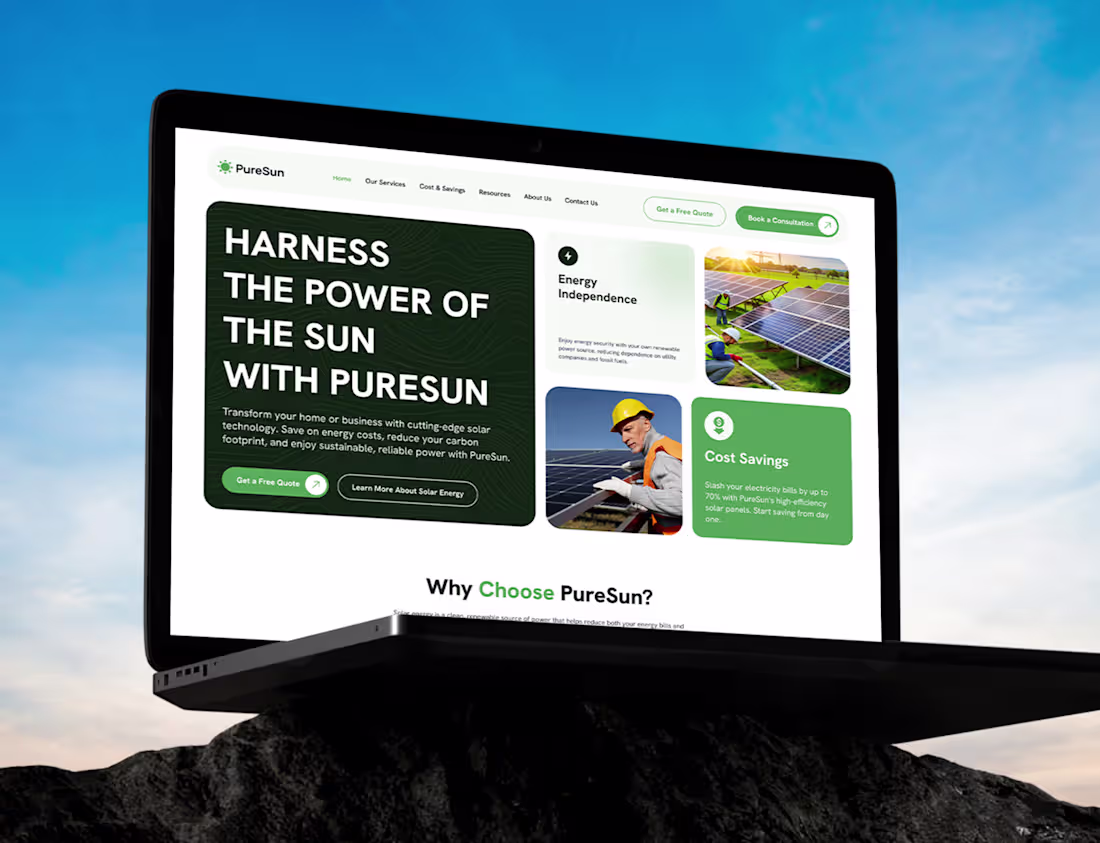 Cover image for Renewable Energy Solar Website Design