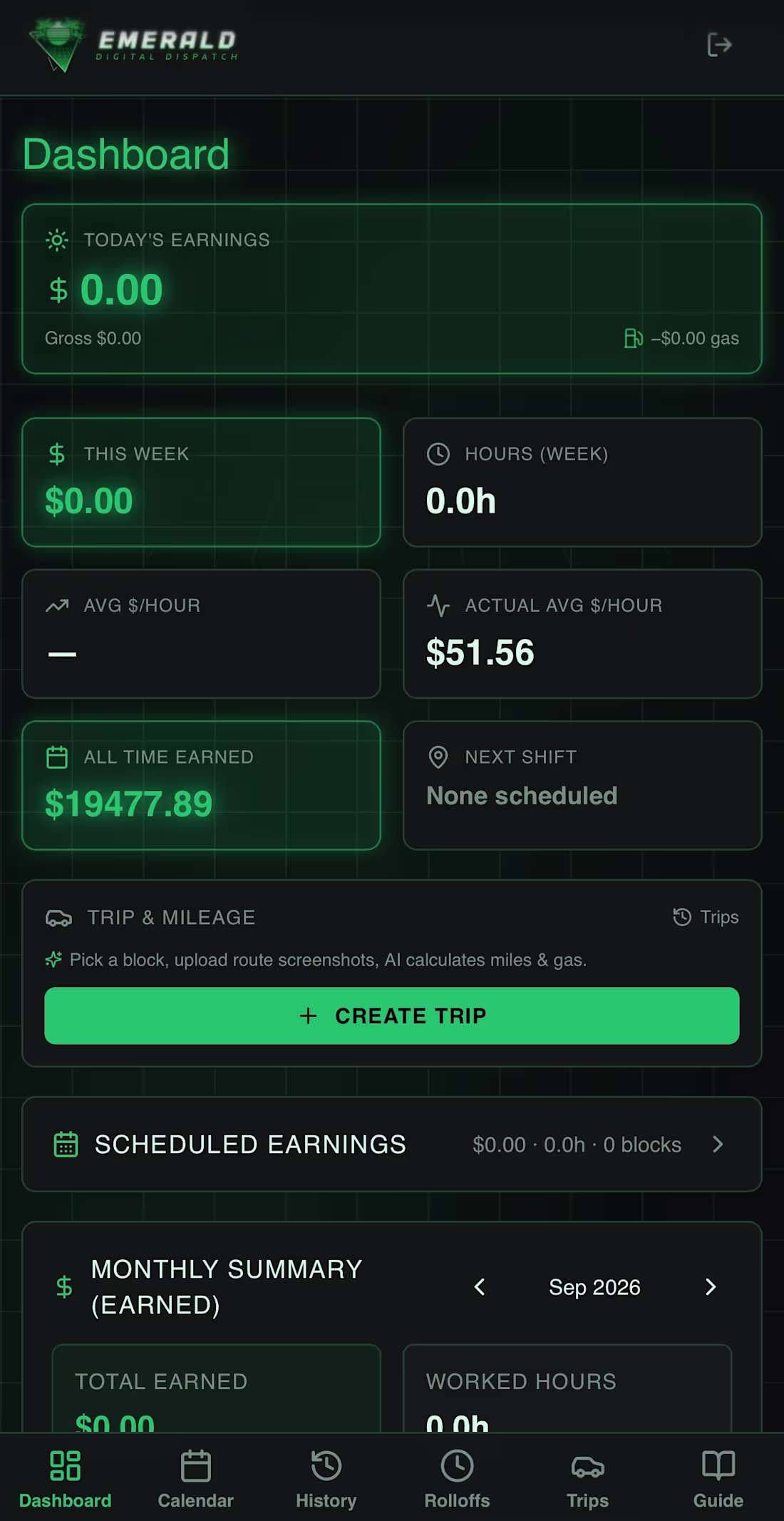 Cover image for Emerald Flex Earnings Tracker -
