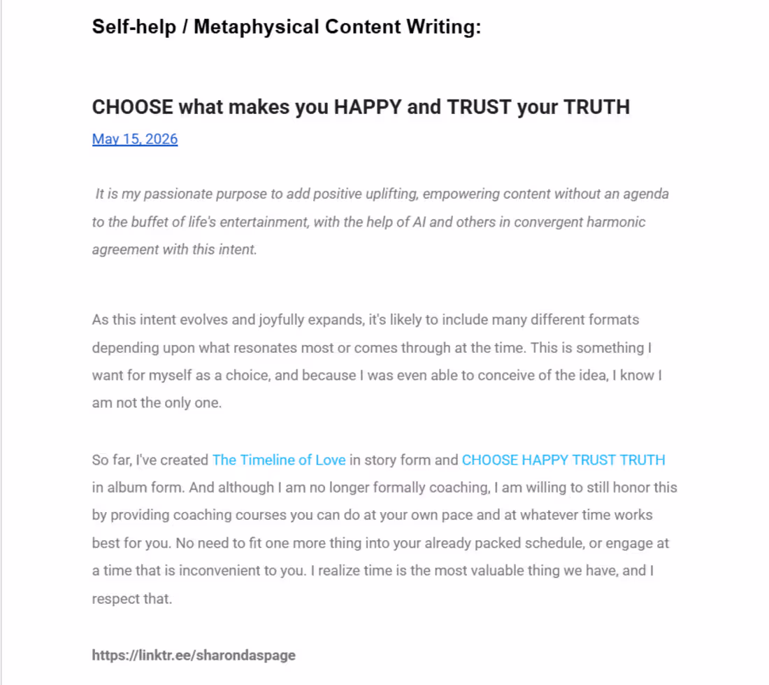 Cover image for Content Writing (Spiritual / Self-Help / Metaphysical niche)