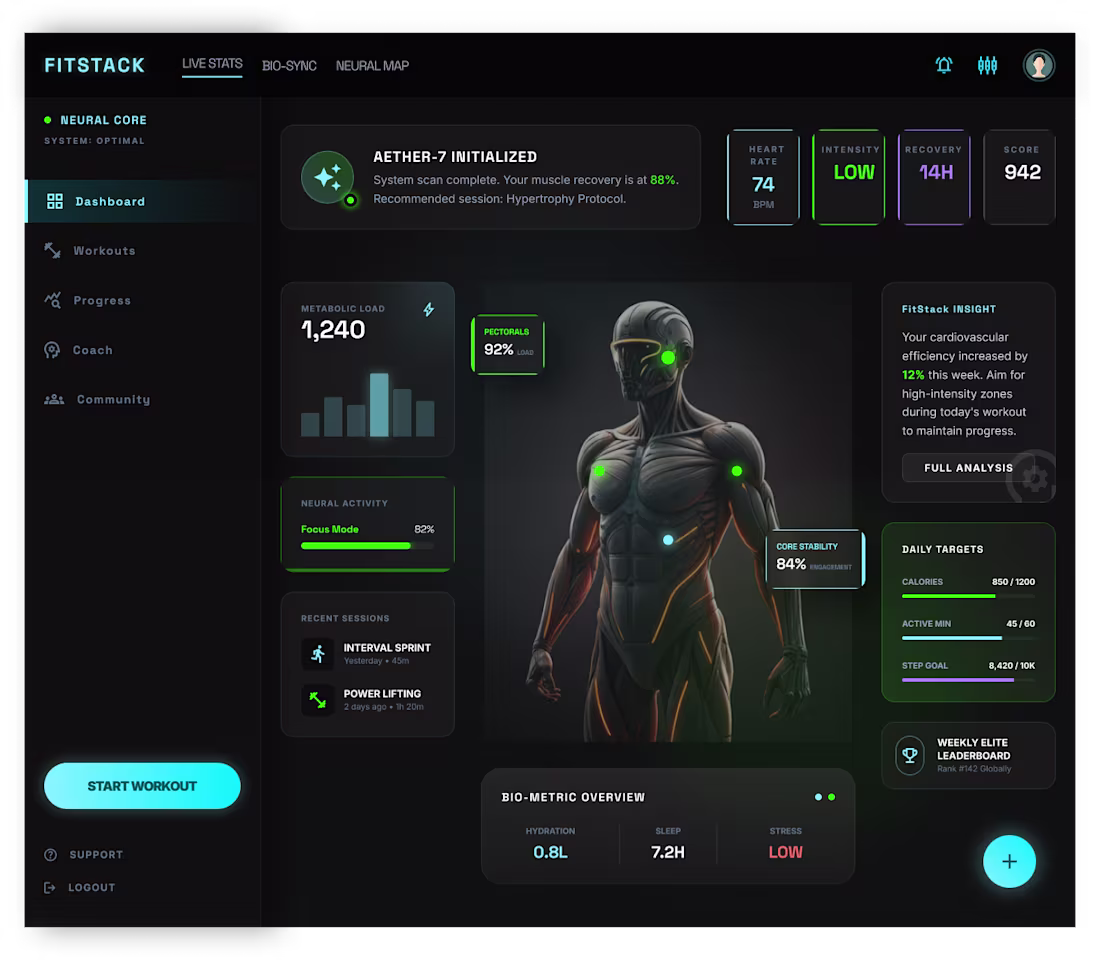 Cover image for FitStack Performance — AI-Powered Fitness