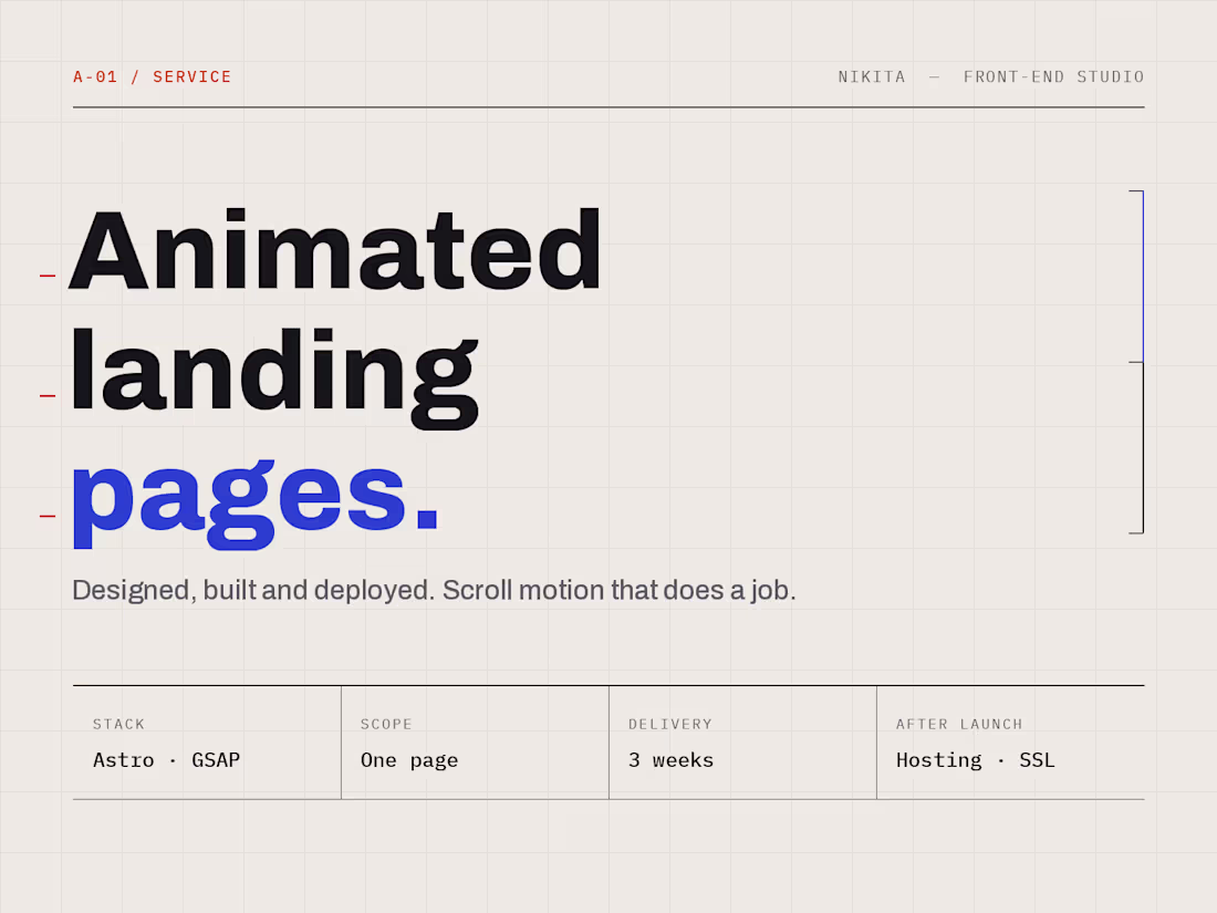 Cover image for Animated landing page — design, build and launch