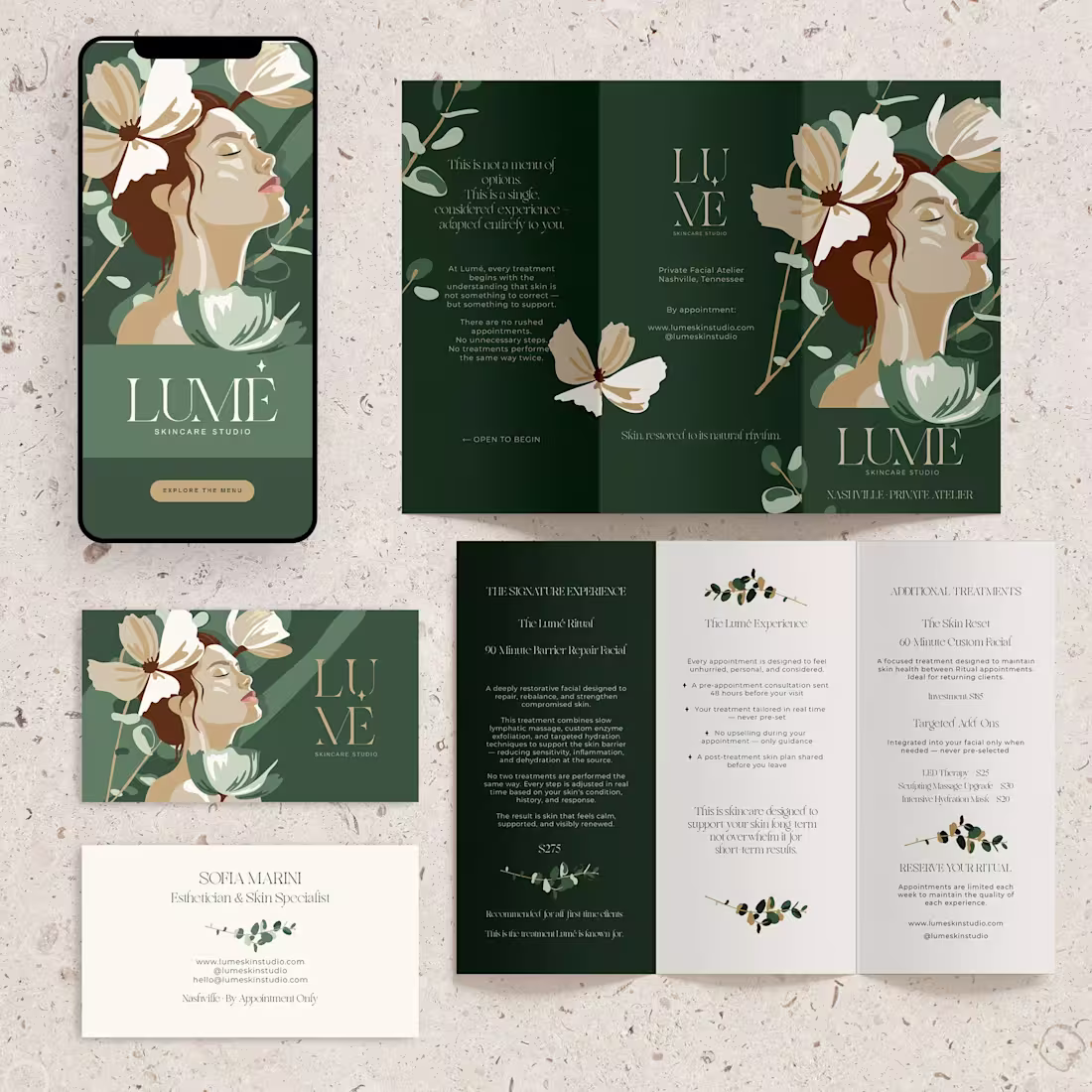 Cover image for Custom Brand Identity for Lumé Skin Studio