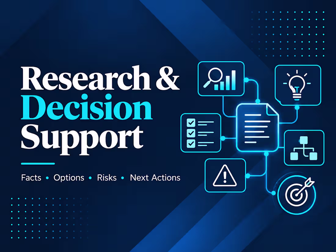 Cover image for Research & Decision Support Report