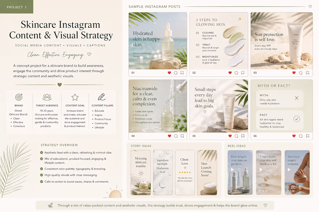 Cover image for Skincare Instagram Content & Visual Strategy