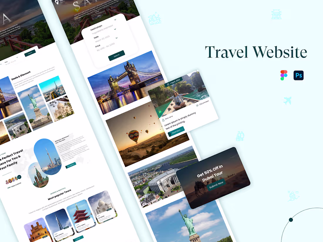 Cover image for Travel Website:Your Passport to Memorable Journeys
