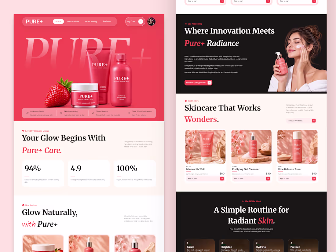 Cover image for PURE+ — Skincare E-commerce Website

Designed