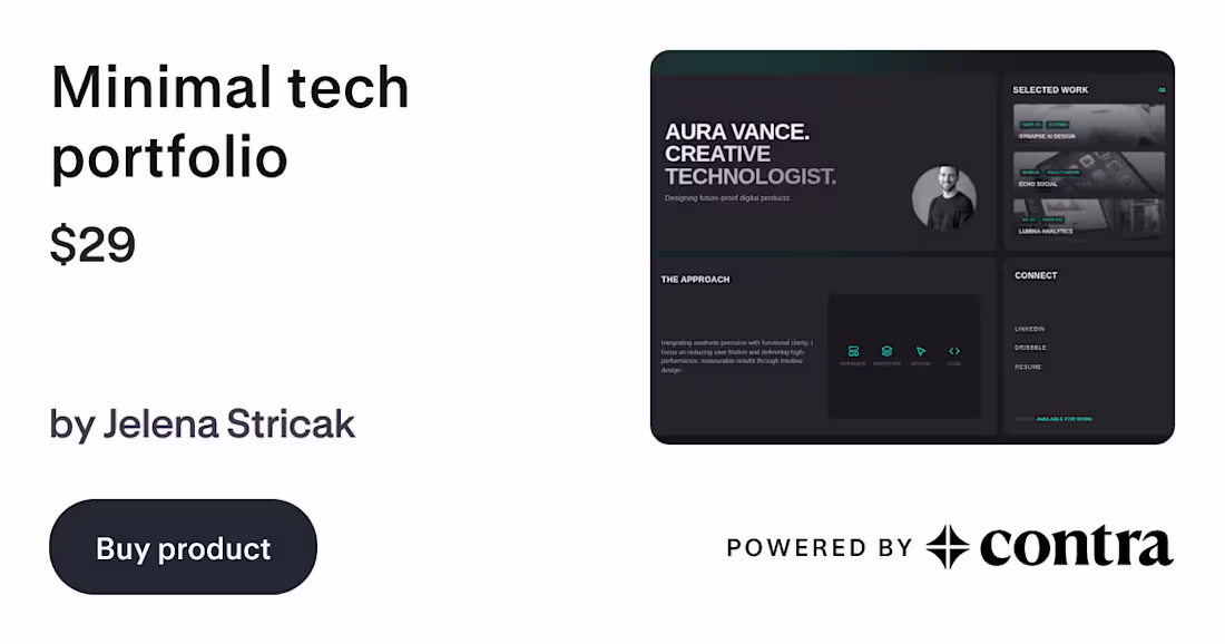 Cover image for https://contra.com/products/gBdrh6vI-minimal-tech-portfolio 