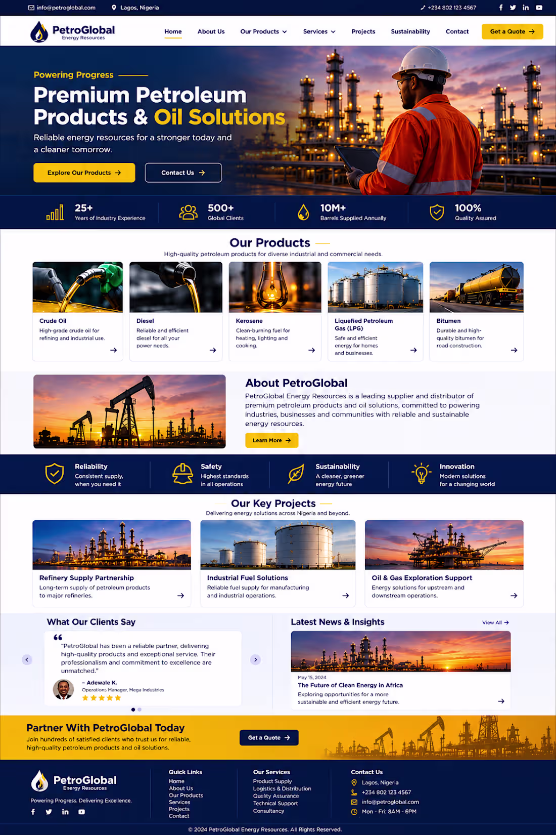 Cover image for Project Title:
PetroGlobal Energy Resources Website