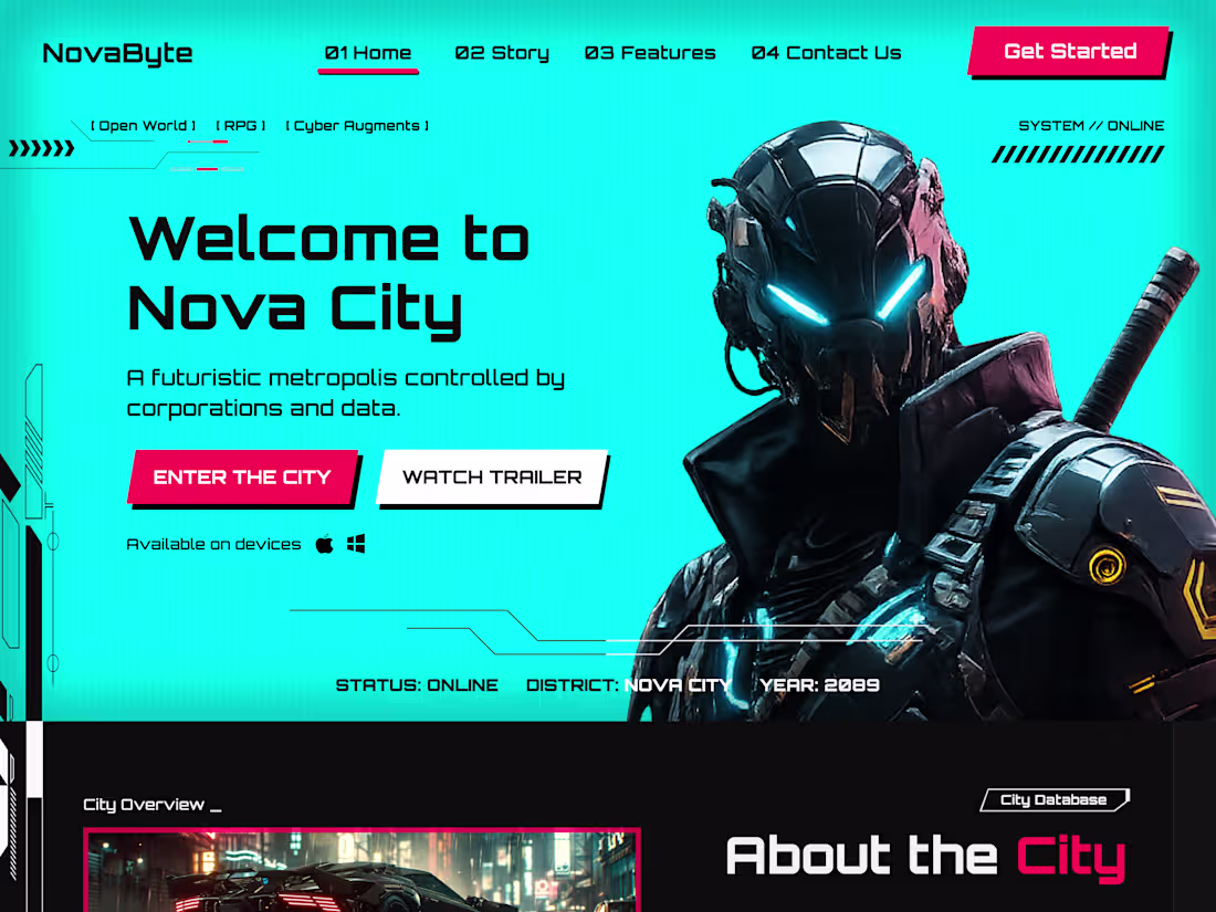 Cover image for NovaByte  — Cyberpunk Game