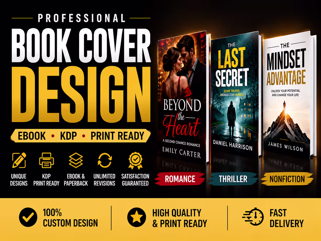 Cover image for Quick Book Cover Design for Fiction & Non-Fiction Authors