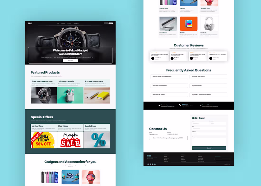 Cover image for Gadget store: E-Commerce landing page 