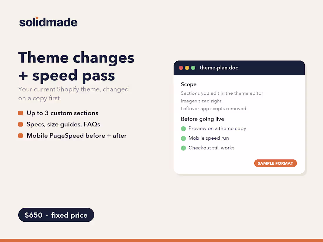 Cover image for Shopify theme customization and speed pass