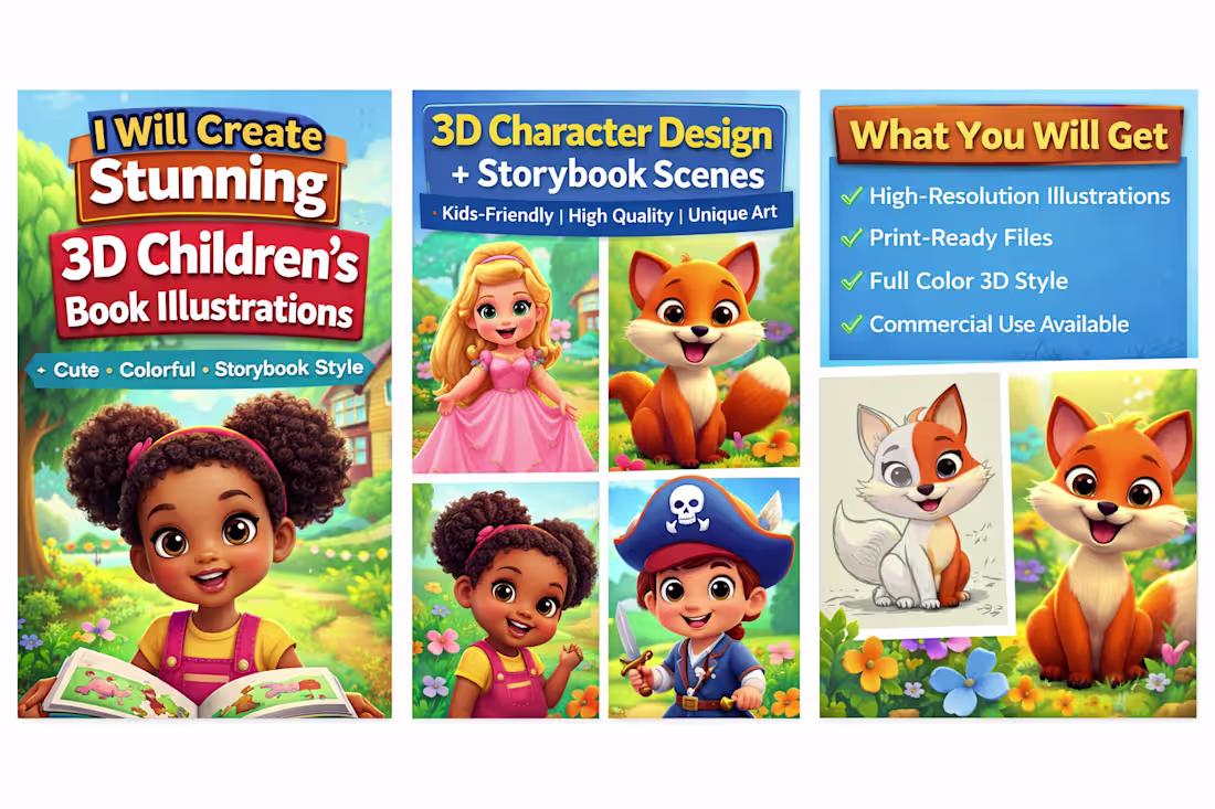 Cover image for 3D Children’s Book Illustration & Character Design
