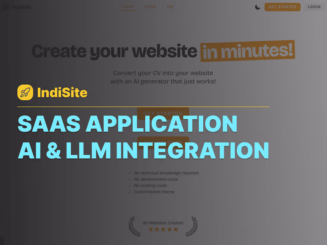Cover image for IndiSite | SaaS | AI Integration | AI Training | LLMs