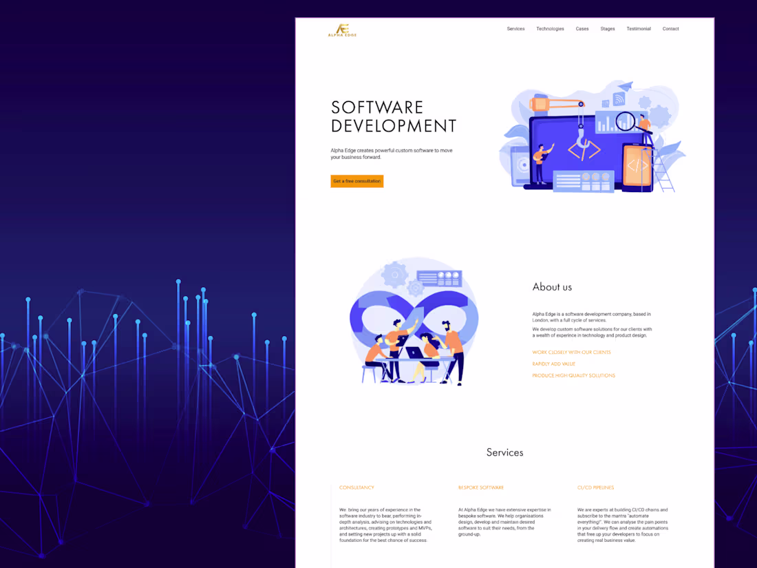 Cover image for Alpha Edge | Figma design | Landing