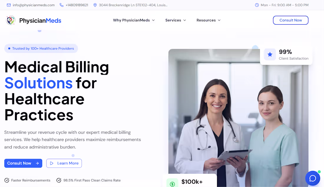 Cover image for PhysicianMeds - Medical Billing Platform
