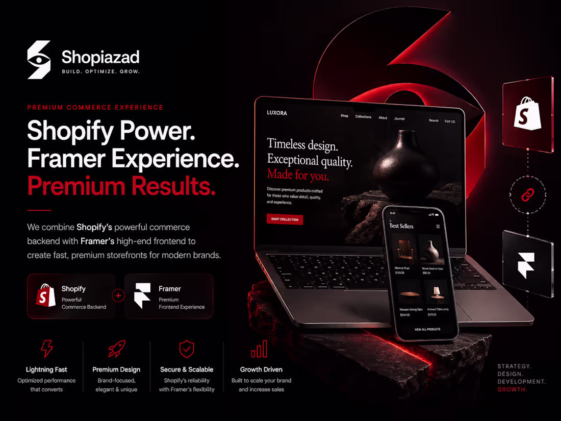 Cover image for Shopify Backend + Framer Frontend