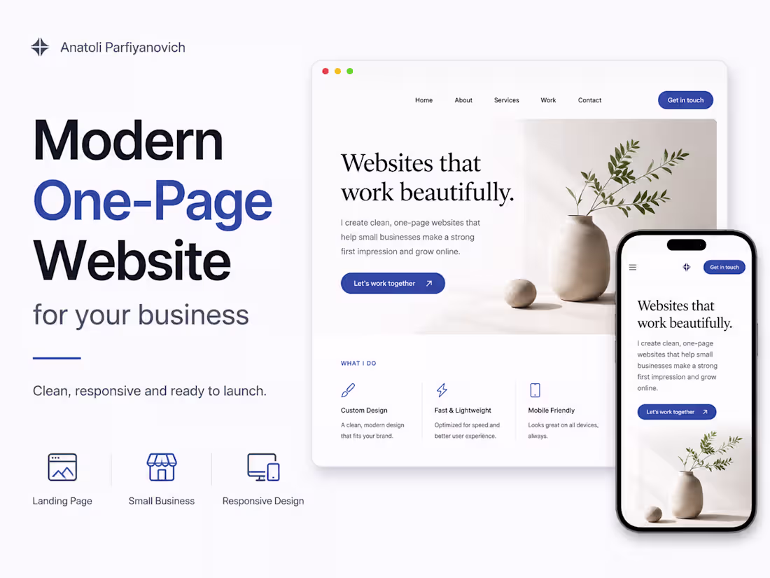 Cover image for Modern One-Page Website for Your Business