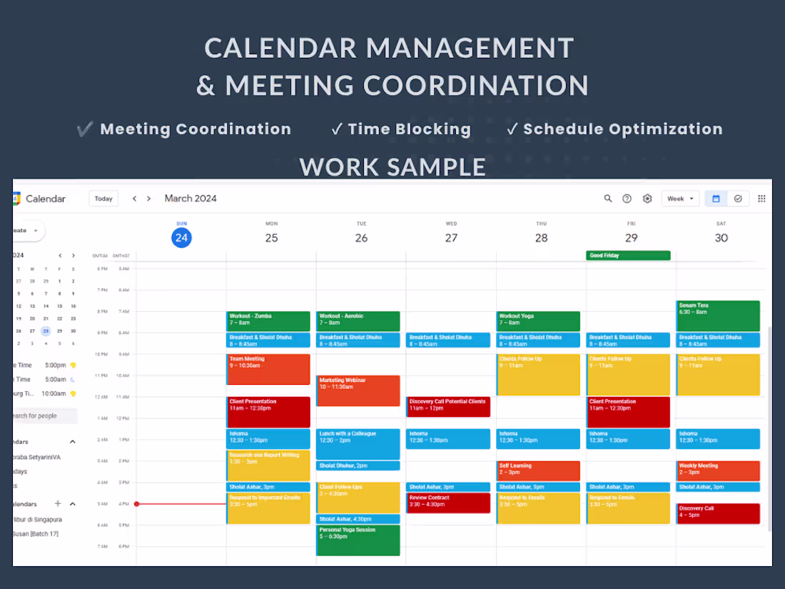 Cover image for Calendar Management & Meeting Coordination