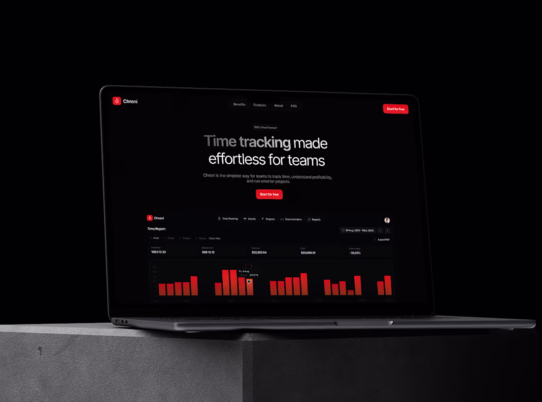 Cover image for Chroni - Time Tracking App Development