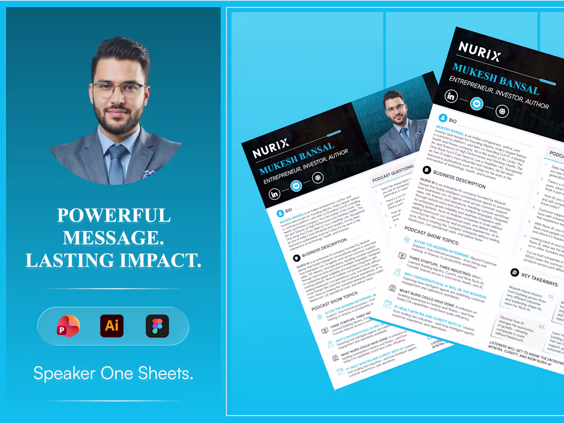 Cover image for A professional speaker one-sheet turns