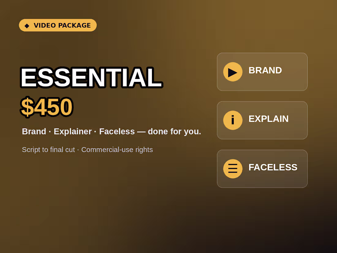 Cover image for Essential — Brand, Explainer & Faceless Video