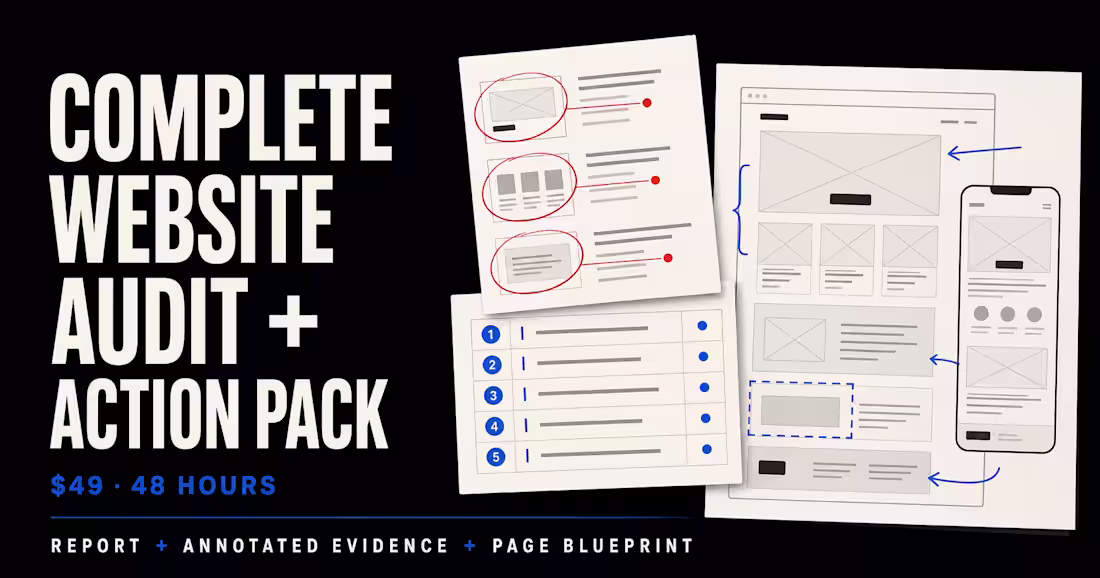 Cover image for Complete Website Audit & Action Pack — $49