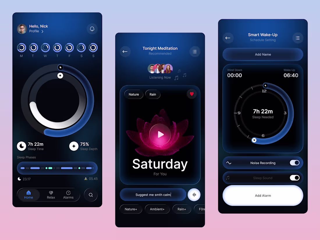 Cover image for DreamSync – Smart Sleep & Meditation Mobile App Hello, Every...