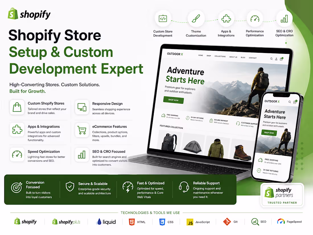 Cover image for Shopify Store Setup & Custom Development Expert