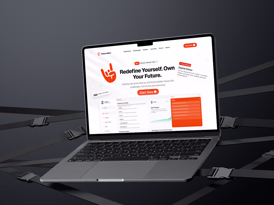 Cover image for RebootMen: Self-Improvement Platform UI/UX Design