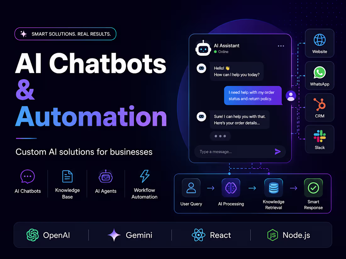 Cover image for Build AI Chatbots, Agents & Automation Workflows
