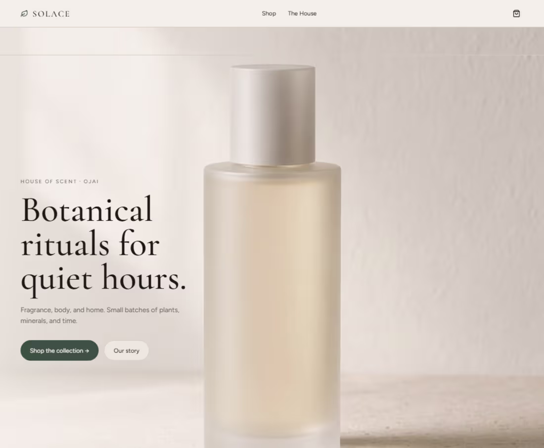 Cover image for Solace is a botanical house