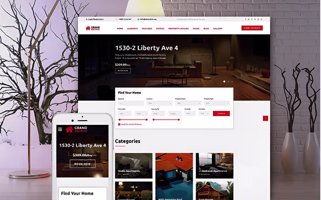 Cover image for Grand Estate Wordpress Website