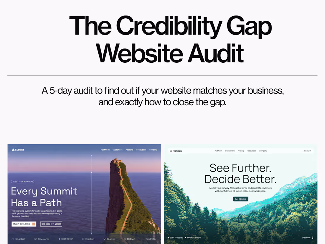 Cover image for The Credibility Gap: Website Audit