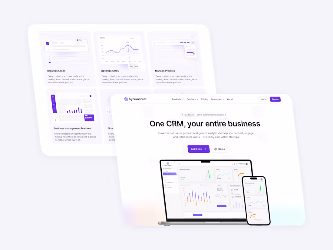 Cover image for A clean and conversion-focused landing page for SyncKonnect ...