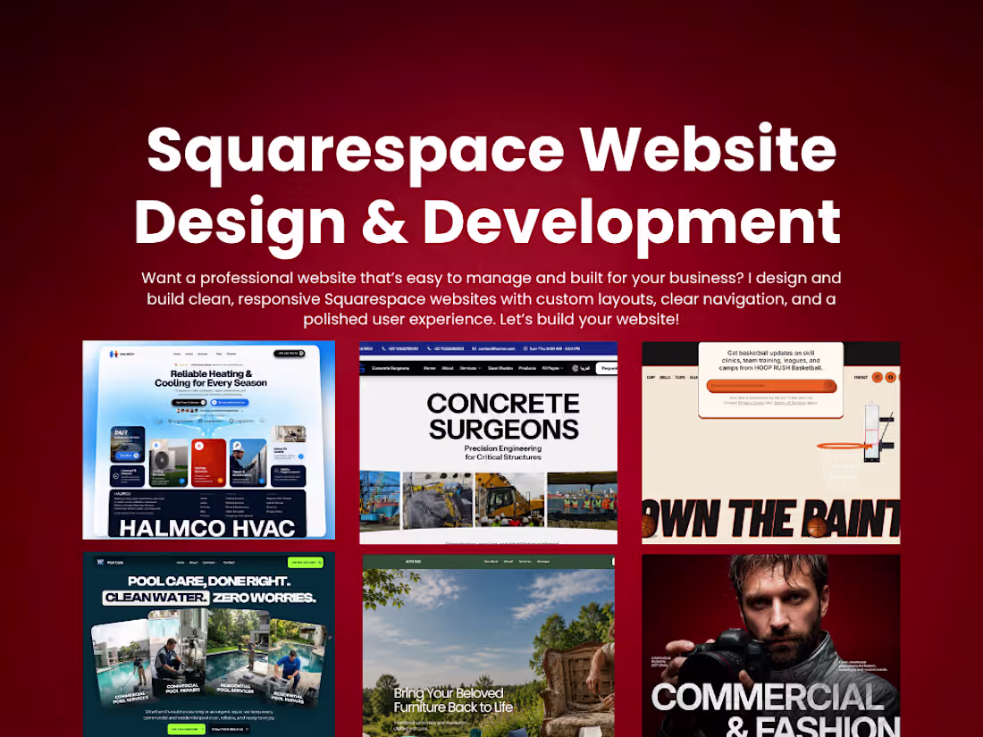 Cover image for Squarespace Website Design and Development