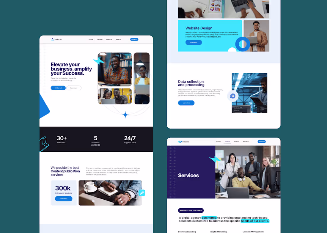 Cover image for Webcilo Landing page design