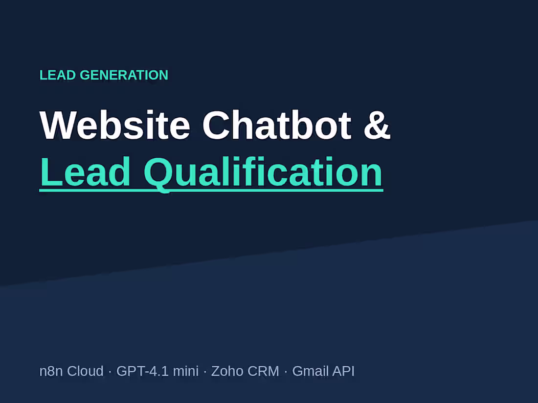 Cover image for Website Chatbot & Lead-Qualification Agent