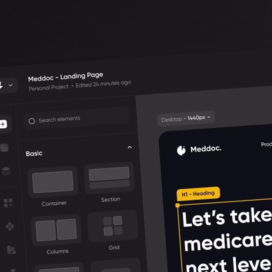 Cover image for No-Code Website Builder - User Interface Design