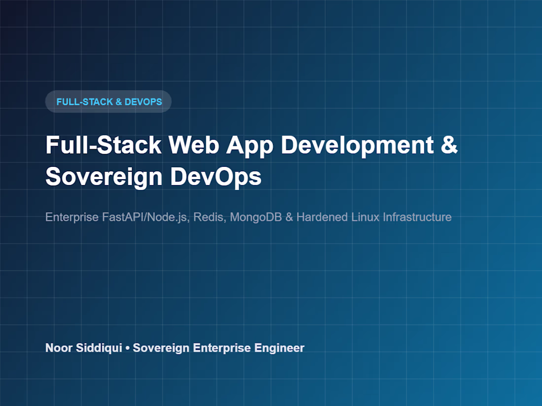 Cover image for Full-Stack Web App Development & Sovereign DevOps