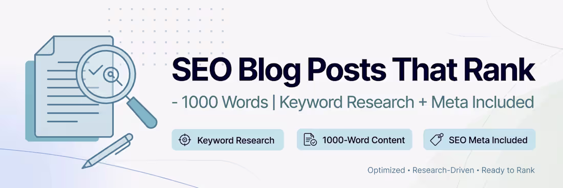 Cover image for I will write SEO blog posts that rank on Google -1000 words 
