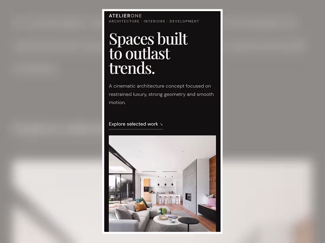 Cover image for Luxury Architecture Website — Cinematic