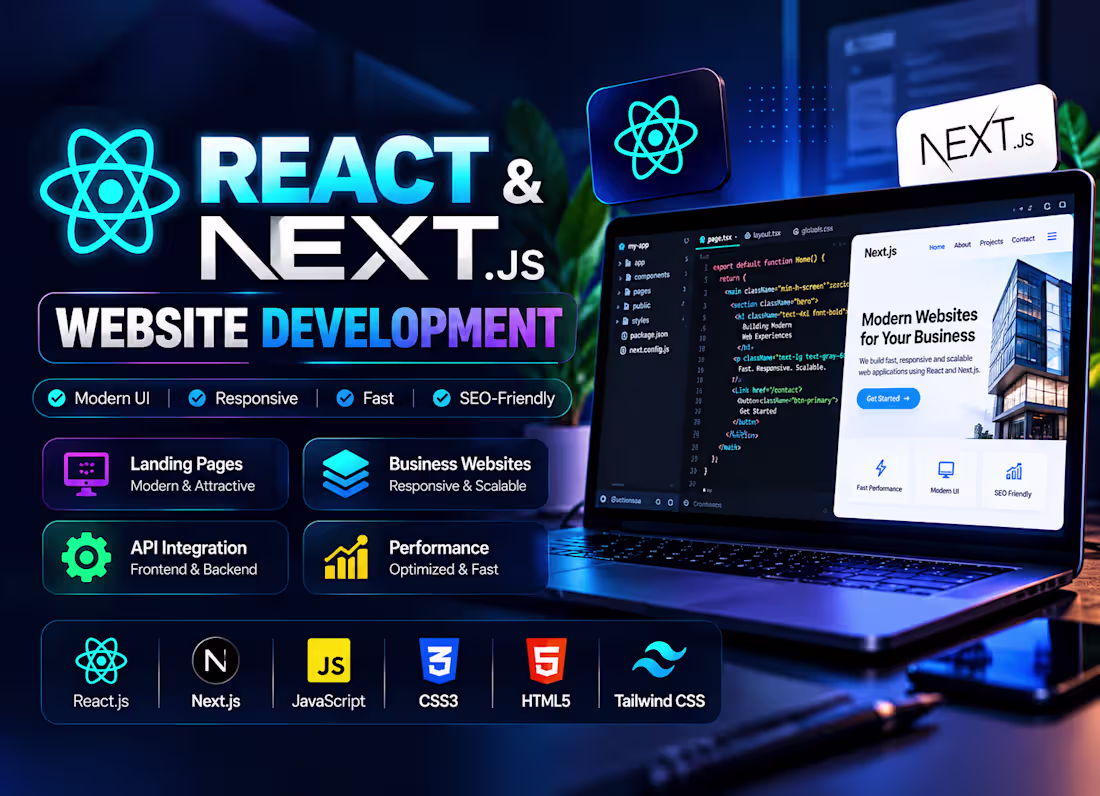 Cover image for React & Next.js Website Development
