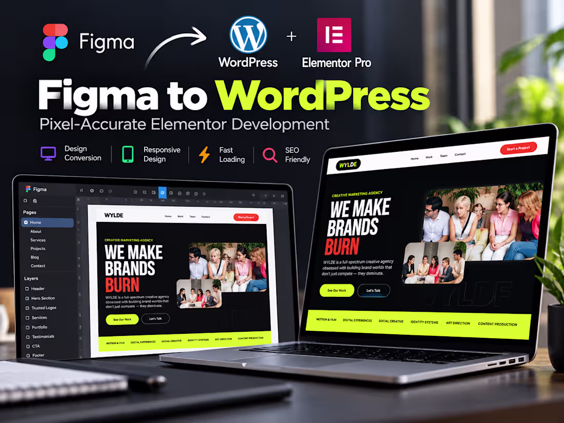 Cover image for Figma to WordPress Website Development with Elementor Pro
