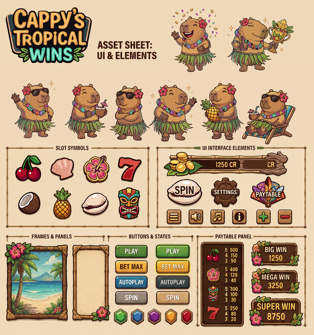 Cover image for Slot Machine Game Asset Sheet